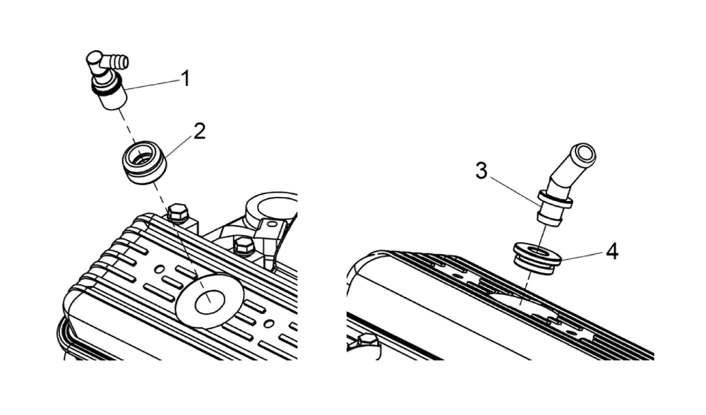 Engine Group - Pcv, Crankcase Valve And Elbows Diagram and Parts List for 076071-0  Briggs and Stratton Generator